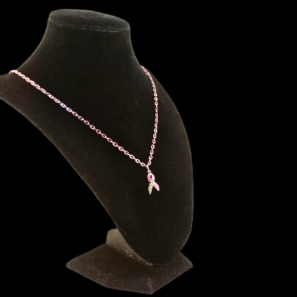 Pink Ribbon Cancer Survivor Necklace - Picture 5 of 6